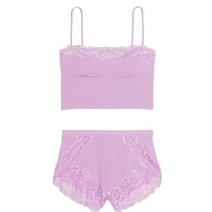 Victoria’s Secret Modal & Lace Trim Straight-Neck Cami Set